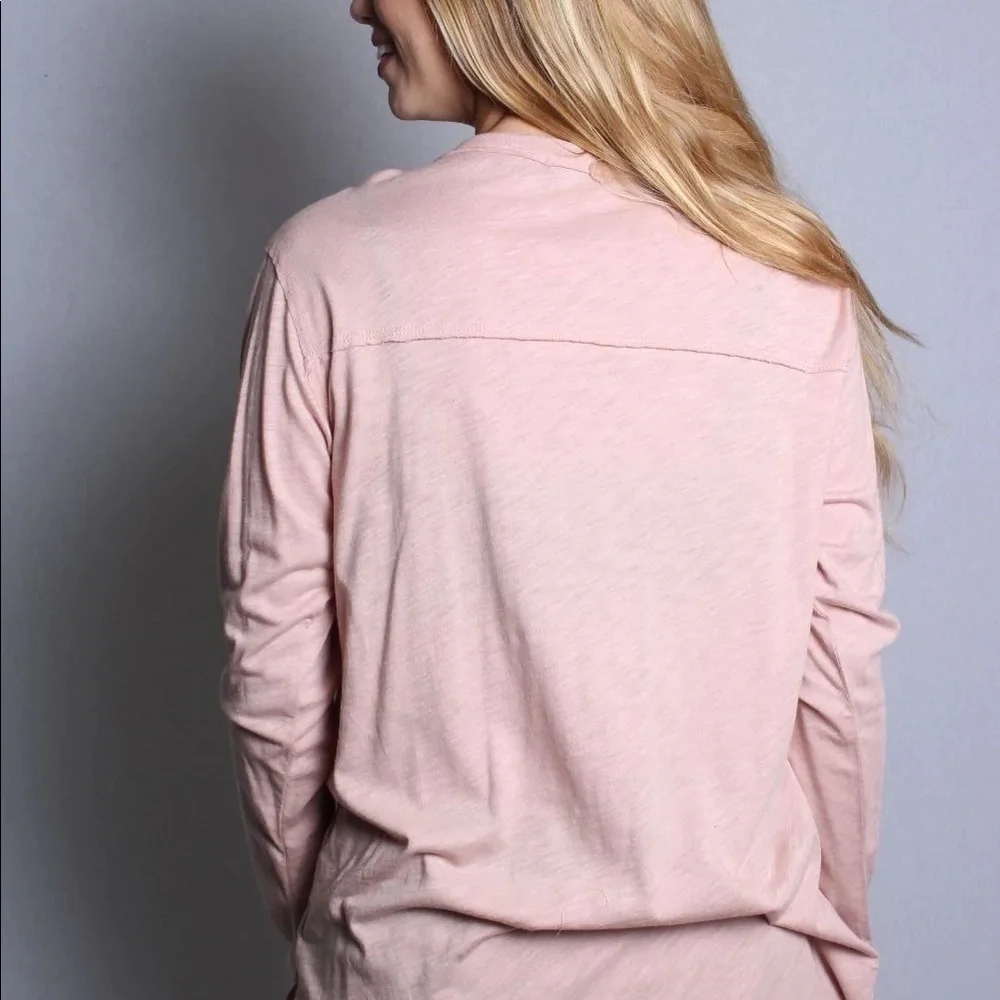 WOMEN'S long sleeve round neck solid top - Picture 3 of 3